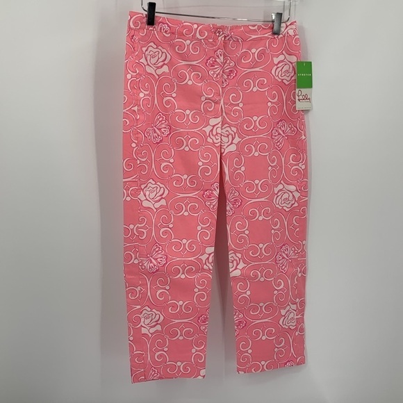 Lilly Pulitzer Pants - Lilly Pulitzer Capri pants Mizner Pink Iron Maiden cropped stretch pink new 8